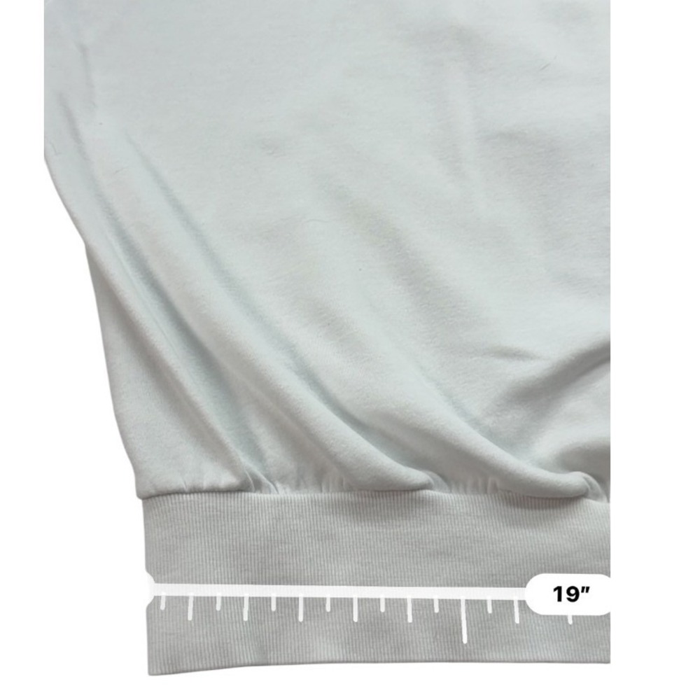 H&M Nirvana Womens Hoodie White Pink Smiley Face Graphic Cotton Blend Fleece L - Picture 10 of 12